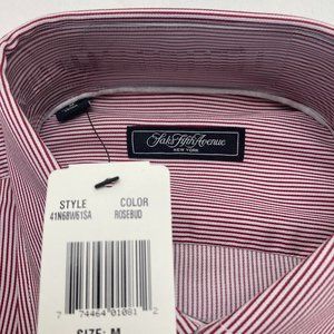 Saks Fifth Avenue Long Sleeve Dress Shirt M Size. Neck is 17" and Sleeve is 25"